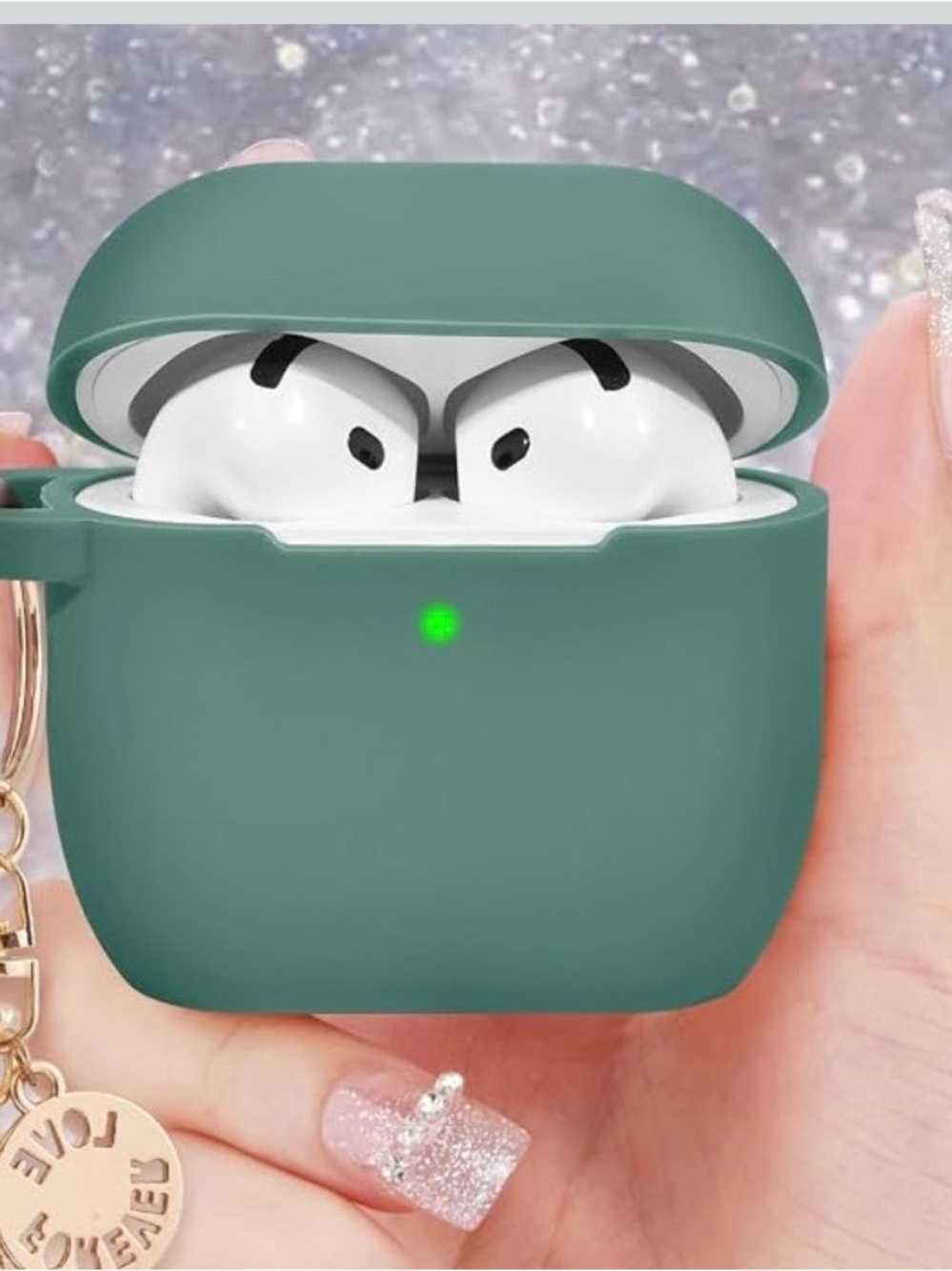 Green Silicone Protective Case for True Wireless Earbuds Charging Case